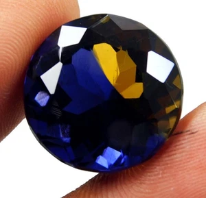 Zertifizierter 22,60 ct makelloser zweifarbiger natürlicher Tansanit, runder Premium Edelstein - Bild 1 von 8