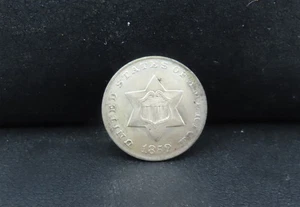 1852 Uncirculated 3c Silver Trime  - Picture 1 of 2