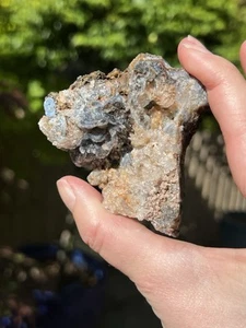 Chalcedony Druzy Glittery Cluster With Calcite 88g Double Sided - Picture 1 of 11