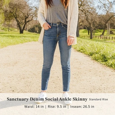 Женские узкие джинсы Sanctuary размер 4 (27) Social с заклепками подол богемное шик - Изображение 1 из 4