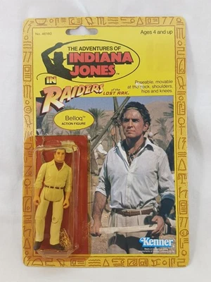 Vintage Indiana Jones ROTLA BELLOQ Action Figure Complete w/ Card Kenner 1982 - Image 1 of 4