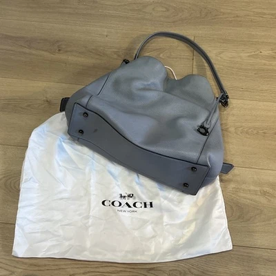 COACH Edie 31 Shoulder Bag F36675 Fog Blue Pebble Leather Slouchy Satchel - Image 1 of 4