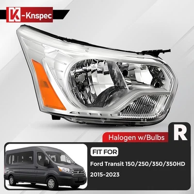 For 2015-2019 Ford Transit 150 250 350 Halogen Headlight Chrome Right Passenger - Image 1 of 2