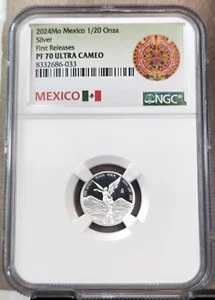 2024 MEXICO SILVER LIBERTAD 1/20 ONZA NGC PF 70 ULTRA CAMEO FIRST RELEASES - Picture 1 of 3
