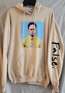 The Office Dwight Schrute False Men's Size Large Tan Pullover Fleece Hoodie - Picture 1 of 4