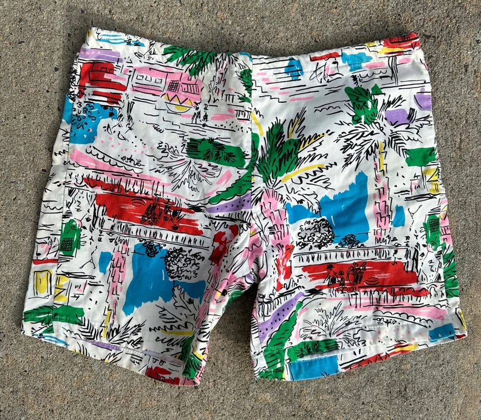 80's Vintage OE  Ocean Earth Beach Board Short Surf Swim Trunks  35" Drawstring - Image 1 of 3