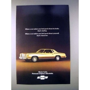 1977 Chevy Monte Carlo Print Ad vintage 70s - Picture 1 of 1