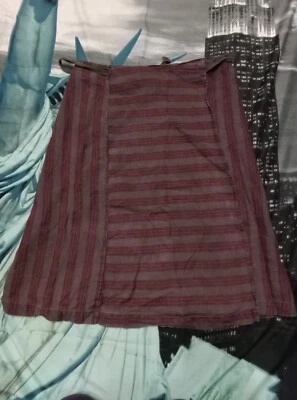 Gudrun Sjoden Wrap Skirt Beige Linen, Tie Belt,  Size m  - Image 1 of 4