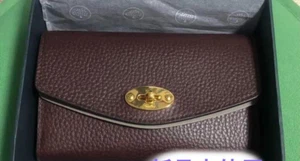 NWOT Mulberry Medium Darley Wallet Grain Leather Dark Brown H10cm*W15cm*3cm new - Picture 1 of 9