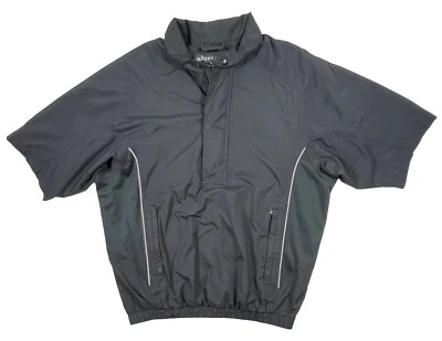 FOOTJOY Mens M DryJoys Tour Half Zip Golf Jacket Pullover Black Waterproof - Image 1 of 4