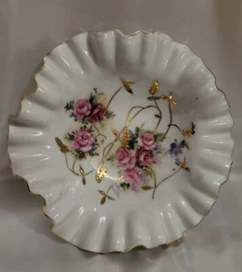 Kalk Porcelain Flower Candy Dish #7544 6.5" x6.5" Arrows Crossed Germany Vintage - Picture 1 of 3