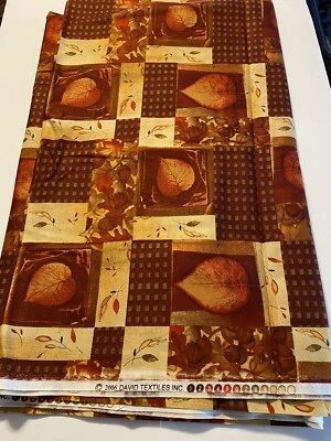David Textiles 2006 Fall Fabric Red Gold Leaves 3 Yards - Image 1 of 4