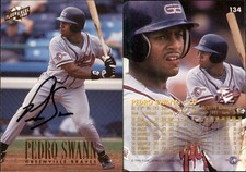 Pedro Swann Signed 1996 Fleer Excel #134 Card Greenville Braves Auto AU
