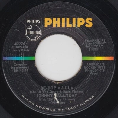 Johnny Hallyday I Got A Woman/Be Bop A Lula 45 RPM Philips Records Rockabilly - Image 1 of 2