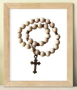 Impresión de arte cristiano, cuentas de rosario, decoración de arte de pared, impresión de arte religioso #457 - Imagen 1 de 2