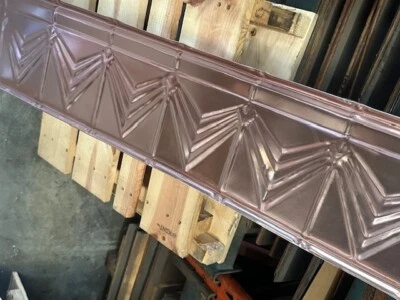 10 peças de cornija de teto de estanho de cobre 48" x 6" artes e ofícios ART DECO - Imagem 1 de 4