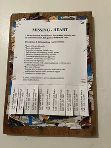 missing heart valentines day collage art san francisco Beat Culture Cafe Trieste - Picture 1 of 9