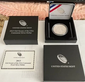 2013-W Girl Scouts Commemorative Proof Silver Dollar with Box & COA - Picture 1 of 1