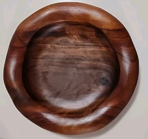 Cuenco de madera Dan Karner tallado a mano forma libre España ca7 3/4" x 7 1/2" LEER AZUL - Imagen 1 de 22
