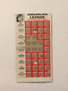 1967 Topps Punch Outs-Rick Reichardt Lineup-w/Denny McLain, R. Colavito, G.Scott