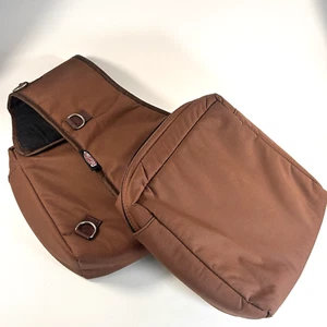 Borsa da sella Weaver in pelle isolata nylon trail gear marrone cerniera - Foto 1 di 17