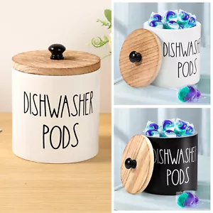 Dishwasher Pod Holder with Lid Stylish Dishwasher Tablet Container Pod Storag gs - Picture 1 of 14