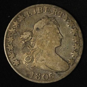 1806/5 50c Large Stars Draped Bust Half Dollar - Free Shipping USA - Picture 1 of 3