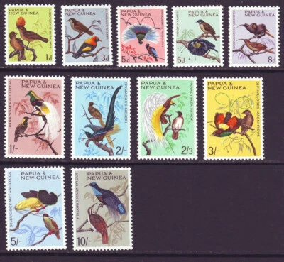 Papua New Guinea 1964 SC 188-198 MH Set Bird of Paradise - image 1 of 2