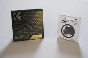 TWO 46mm Round Threaded UV Clear Camera Filters / Tiffen and K&F Concept - Picture 1 of 2