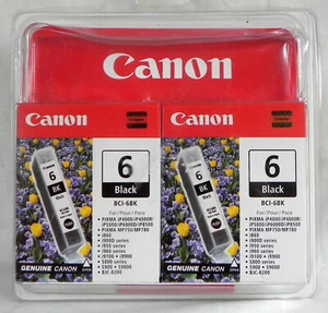 Original Canon BCI-6BK Tintenpatrone Schwarz 2er Pack (Multipack), Neu Versiegelt - Bild 1 von 3