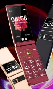 🇨🇵 Téléphone portable à clapet SENIORS GRANDES TOUCHES Double SIM ROUGE 🇨🇵 - Photo 1/7