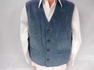 Vintage Arizona Jean Co Vest Men XL Suede Leather Lined Buttons Pockets L24 - Picture 1 of 11
