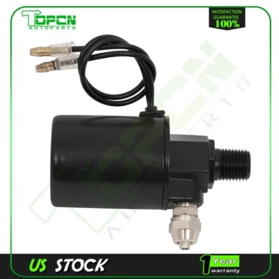 Electroválvula NPT de 1/4" para manguera OD de 1/8" 200 PSI 12V para kit de bocina de tren negra Foto 1 de 4