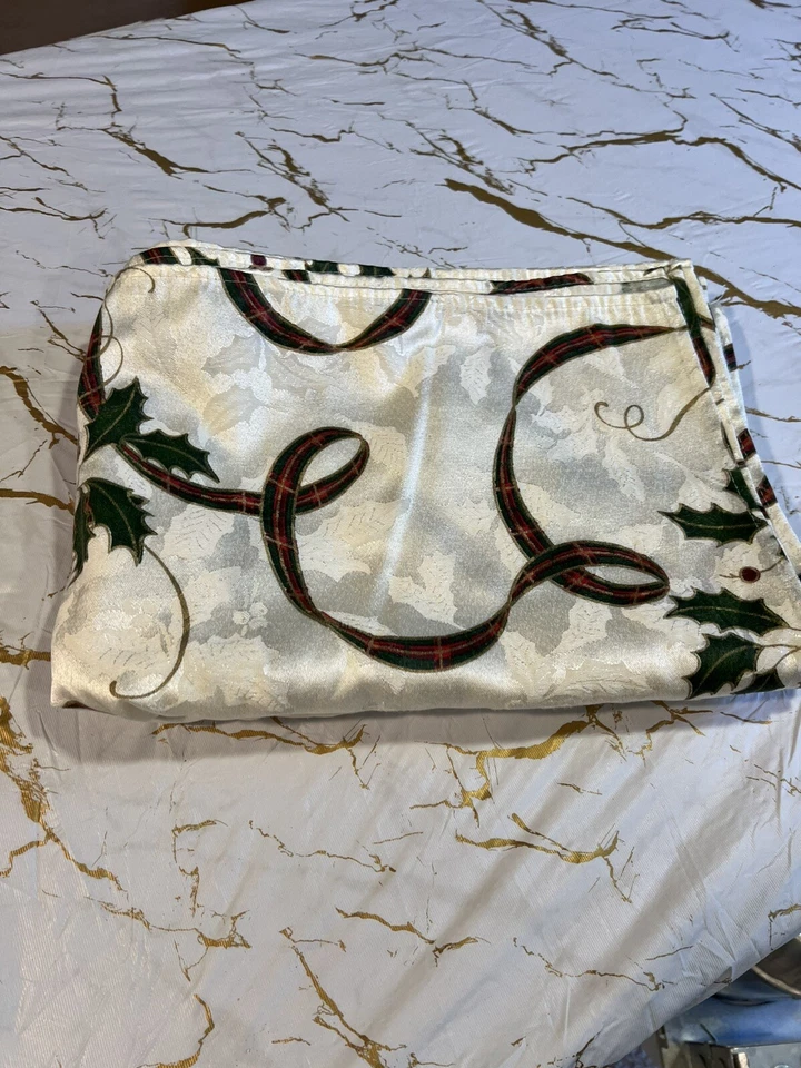 Lenox Christmas Ribbon Tablecloth 60” X 84” - Image 1 of 1