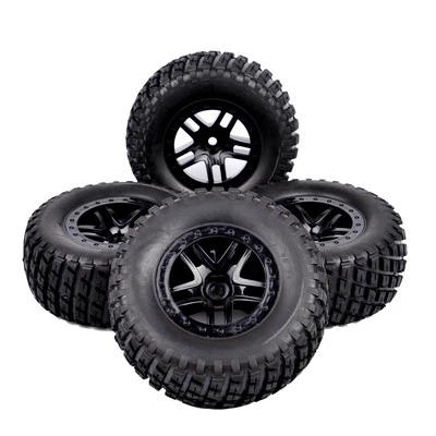 4X 12mm Hex 1:10 Short Course Truck Tires&Wheels 04&01 For RC Car Model Toys - Image 1 of 4