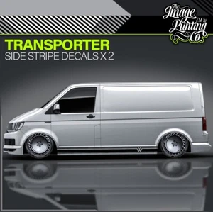 Kit Decalcomanie Vinile Strisce Laterali Trasportatore V6 - Adesivi T4 T5 T6 - Camper TCR - Foto 1 di 7