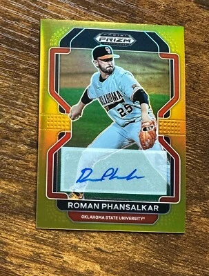 2022 Panini Prizm Draft Picks Base Auto Gold #208 Roman Phansalkar /10 X13712 - Image 1 of 2