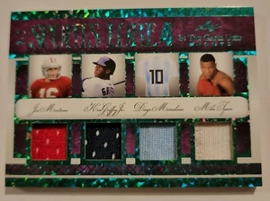 2022 Leaf In The Game Montana Griffey Jr Tyson Maradona Jersey Card #'d 2/2  - Picture 1 of 2