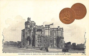 Caverhill Hall St John NB 1903 1 Cent Coin #24 Postcard - Picture 1 of 1
