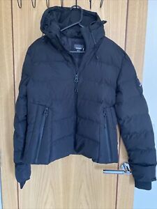 Bnwot Superdry Padded Black Hooded Jacket/coat Size 12
