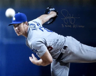 Foto autografiada firmada por Scott Kazmir 16X20 de los Dodgers plateada "3 veces All-Star" certificado de autenticidad Foto 1 de 2