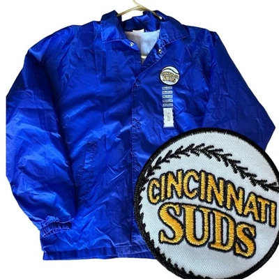 Профессиональная софтбольная куртка Cincinnati Suds - нейлоновая с застежкой спереди НОВАЯ средний размер - Изображение 1 из 4