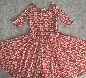 Dot Dot Smile Girls Red Flower Butterfly Ballerina Twirl Dress New Sz 7 - Picture 1 of 3