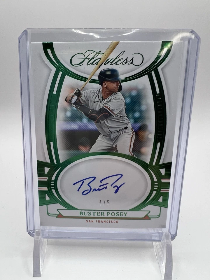 Flawless Buster Posey 2023 #FS-BP verde esmeralda en tarjeta automática/5 Gigantes ¡Salón 2027! Foto 1 de 4