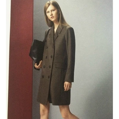 THEORY Tadrian Wool Cashmere Double Breasted Coat Terrain Green - Image 1 of 4