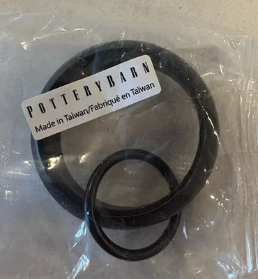 套装/10 Pottery Barn Quiet Glide 双窗帘圆形戒指小号铸铁黑色 — 第 1/3 张图片