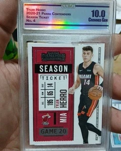 2020-21 Panini Contenders Tyler Herro Season Ticket Miami Heat #4 CCG 10 Grade - Picture 1 of 2