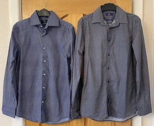 Mens Bundle Blue Long Sleeve Shirts Next Slim Fit & Regular Fit Size 14.5” Neck - Picture 1 of 13