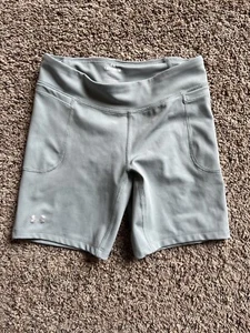 Girl’s Youth Under Armour Fitted Shorts Pockets Blue Green Medium - Picture 1 of 3