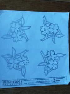 Vintage Deighton's 'Silver-Tex' Embroidery Transfer: 4 floral motifs - Picture 1 of 1